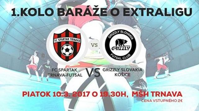 Futsalisti Spartaka sa v baráži o prvú ligu stretnú v piatok doma s Košicami
