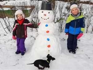 FOTO: V Trnave a okolí stoja aj snehuliaci s rúškami, Olafovia či spartakovec