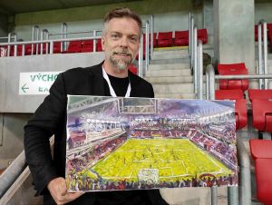 Duel Spartaka navštívil umelec Andy Brown, stvárnil Štadión Antona Malatinského