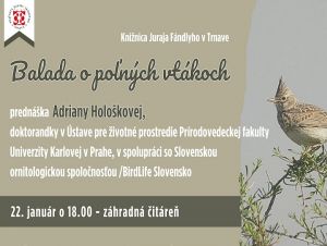 Knižnica pozýva na špecializovanú prednášku Balada o poľných vtákoch