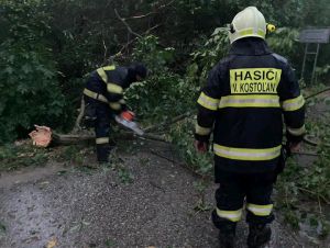 Hasiči odstraňovali stromy z ciest, z auta aj telefónneho vedenia