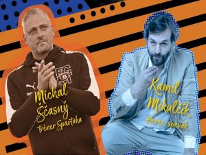 Na Fajronte vystúpia tréner Spartaka Michal Ščasný a herec Kamil Mikulčík