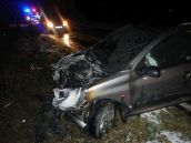Medzi Trnavou a Malženicami horel v noci havarovaný automobil