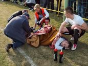 Do Hornej Krupej volali sanitku zranenému futbalistovi