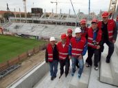 Inšpekcia na City Arene: Výstavbu štadióna si pozreli starostovia obcí