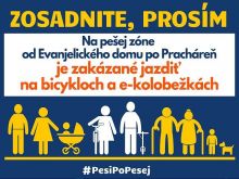 Na trnavskej pešej zóne začal platiť zákaz vjazdu bicyklov a elektrických kolobežiek