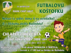 Ružindol pozýva do svojich mládežníckych tímov futbalistov z obce i okolia