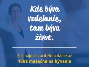 Trnavský kraj ponúka začínajúcim učiteľom 150 eur mesačne na bývanie