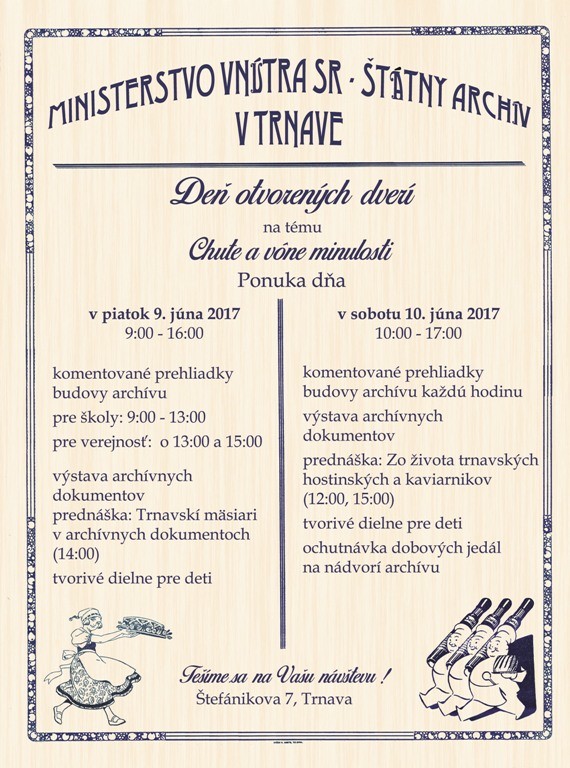 Štátny archív chystá deň otvorených dverí, ponúkne aj ochutnávku dobových jedál