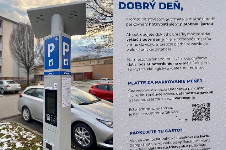 V Trnave spustili do prevádzky prvých 10 nových parkovacích automatov