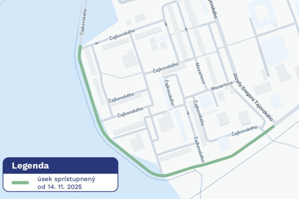 Na Prednádraží otvorili ďalší úsek vynovenej Čajkovského ulice