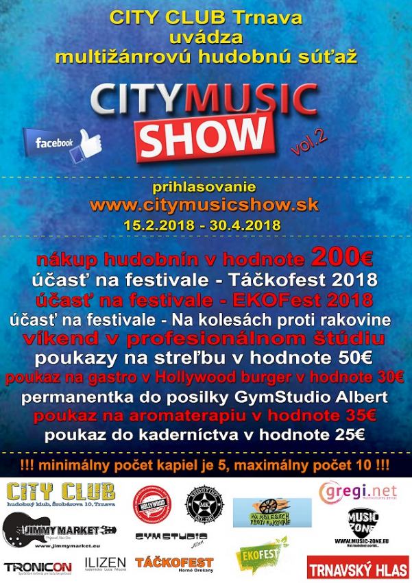 Spustili prihlasovanie na trnavskú hudobnú súťaž City music show