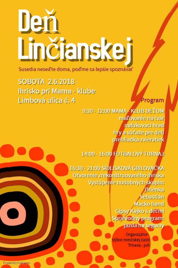 V sobotu bude mať sídlisko Linčianska svoj deň, pripravený je bohatý program