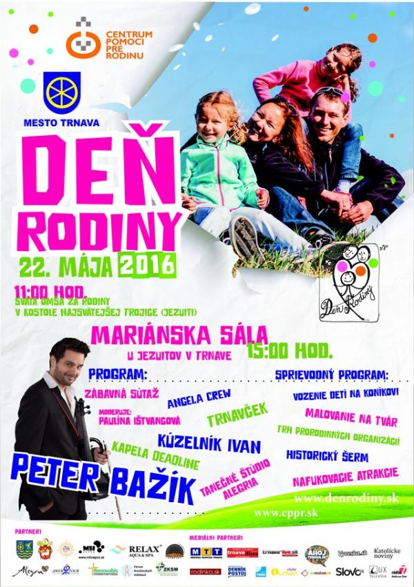 Deň rodiny prinesie do Trnavy koncerty a aktivity pre všetky vekové kategórie