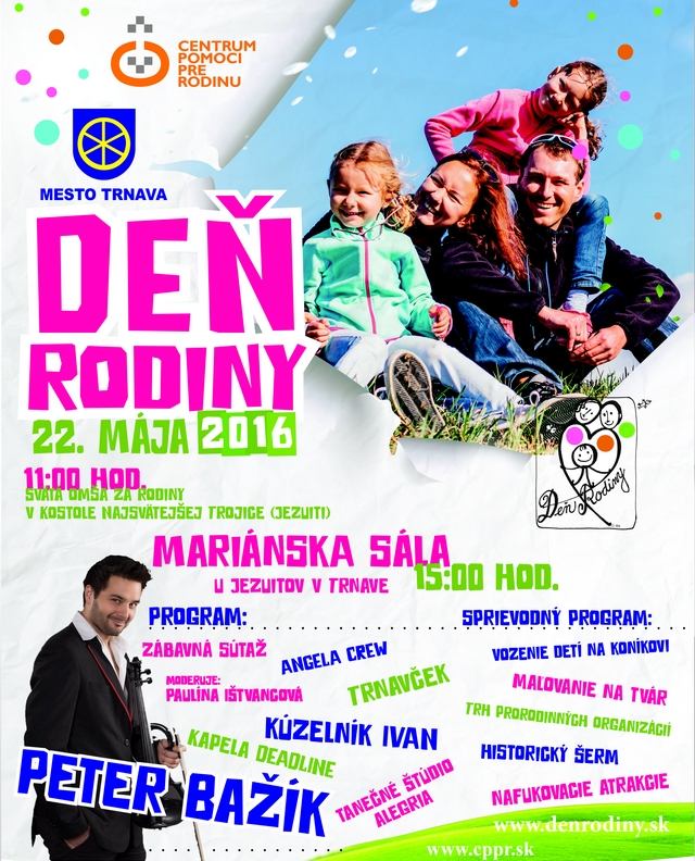 V nedeľu bude v Trnave Deň rodiny, akcia ponúkne bohatý program