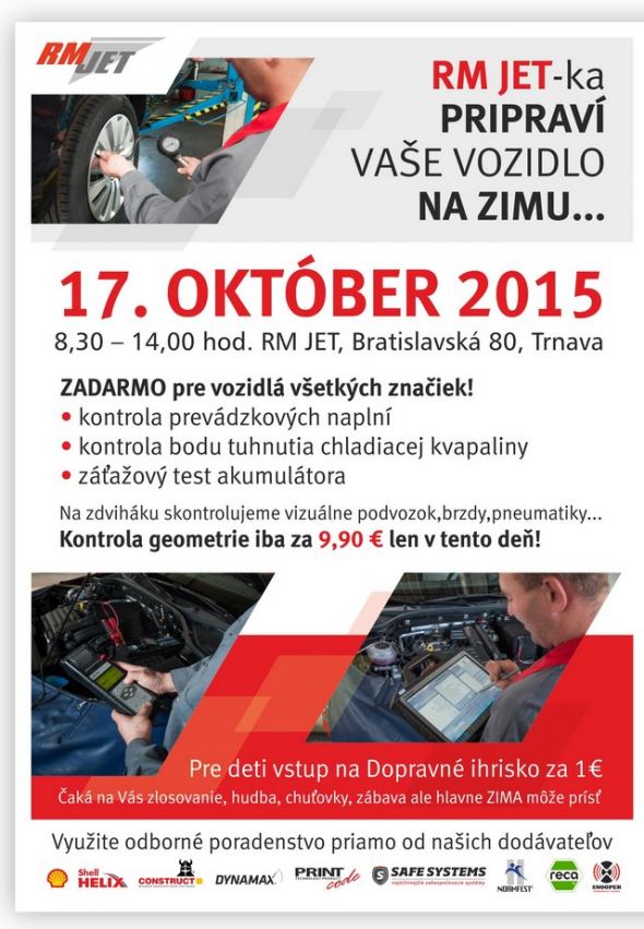 RM JET organizuje dni otvorených derí, v sobotu ponúkajú prípravu vozidla na zimu zdarma