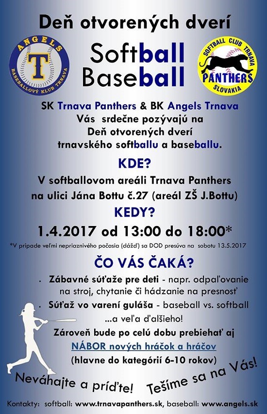 Softbalistky s bejzbalistami organizujú deň otvorených dverí
