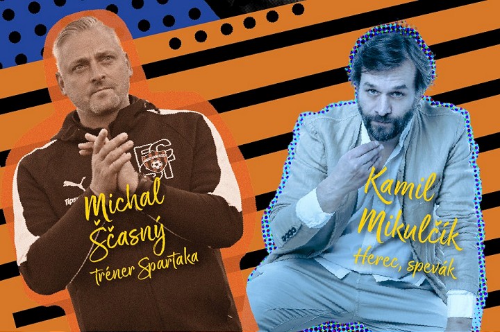 Na Fajronte vystúpia tréner Spartaka Michal Ščasný a herec Kamil Mikulčík