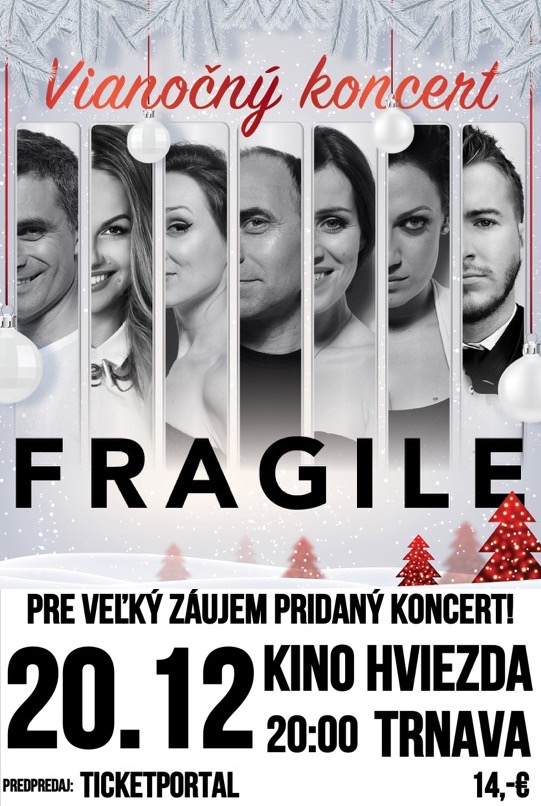Fragile pre veľký záujem pridali v Trnave ďalší Vianočný koncert