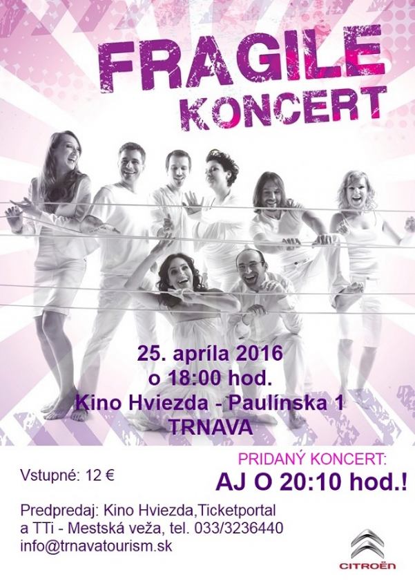 Fragile pridali v Trnave pre veľký záujem ďalší koncert