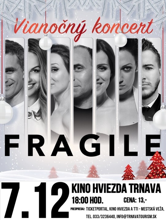 Fragile budú mať vianočný koncert v Trnave, lístky už sú v predaji