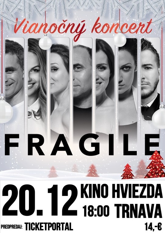 Fragile budú mať v Trnave Vianočný koncert, lístky už sú v predaji
