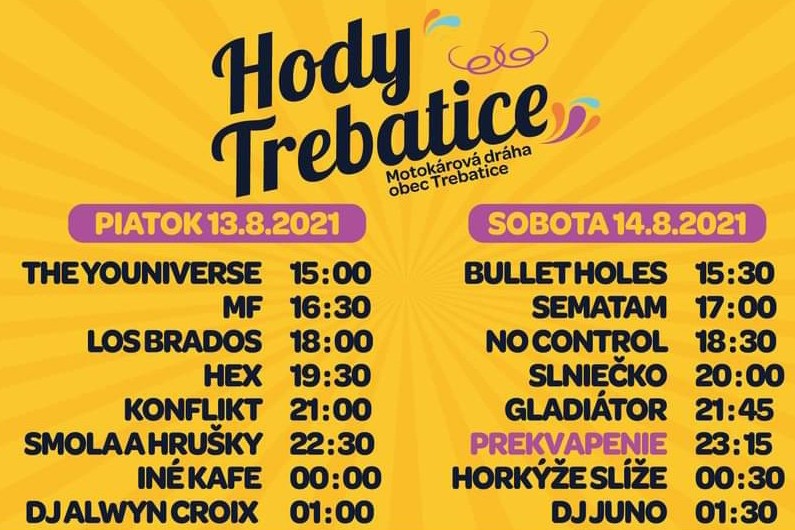 Cez víkend bude festival Hody Trebatice, zahrajú Hex, Horkýže Slíže aj Sematam