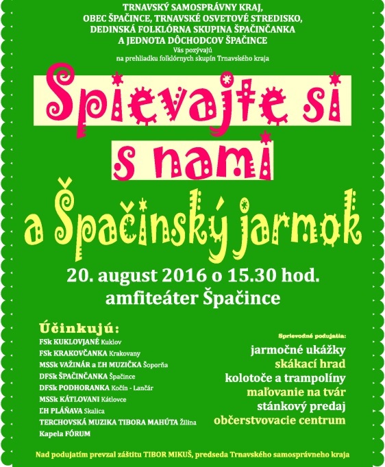 Jarmok neďaleko Trnavy: V sobotu sa bude spievať v Špačinciach aj v Smoleniciach