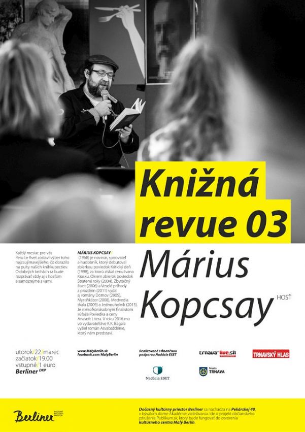 Pero Le Kvet na Knižnej revue v Berlineri privíta Máriusa Kopcsaya