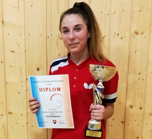 Stolný tenis: Majcichovčanka Mažgútová bola na majstrovstvách oblasti strieborná