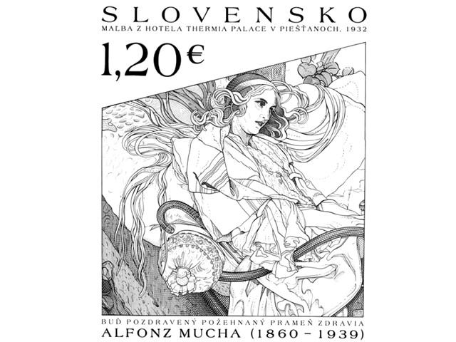 V piešťanských kúpeľoch uvedú novú známku s motívom obrazu Alfonsa Muchu