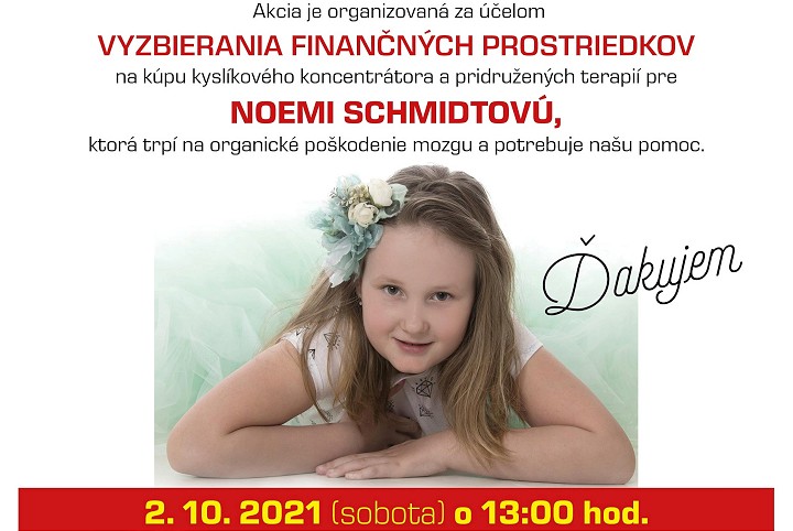 V Trstíne organizujú turistický pochod pre deti, chcú pomôcť rovesníčke Noemi
