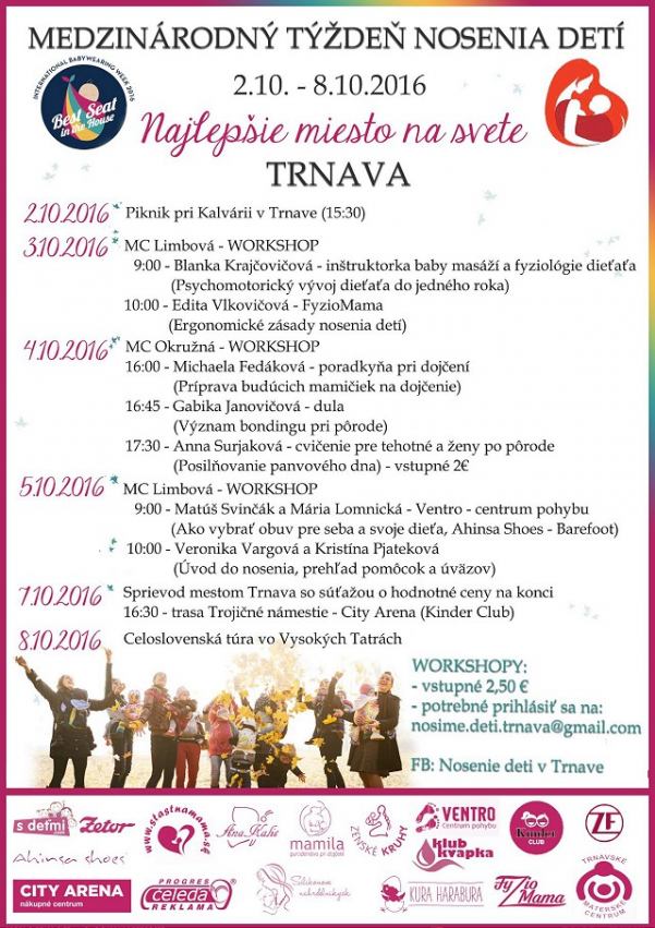 Blíži sa Medzinárodný týždeň nosenia detí, akcie budú aj v Trnave