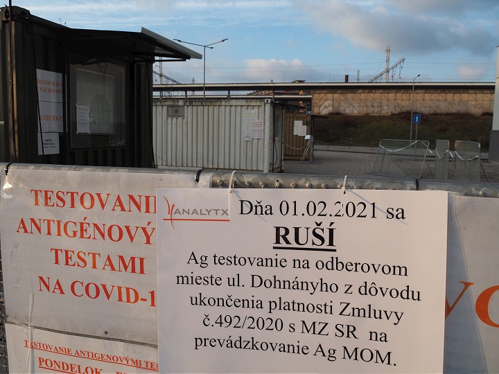 Miesto na antigénové testovanie v Trnave pri nemocnici je zrušené