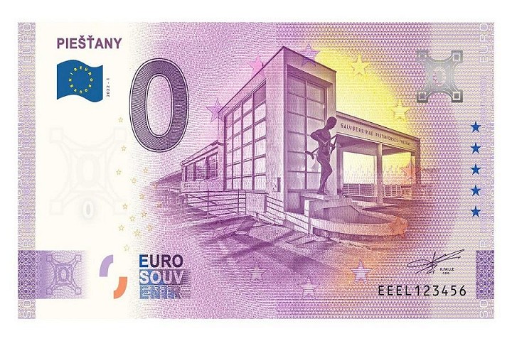 Nový suvenír: Do predaja ide nulová eurobankovka s motívom Piešťan