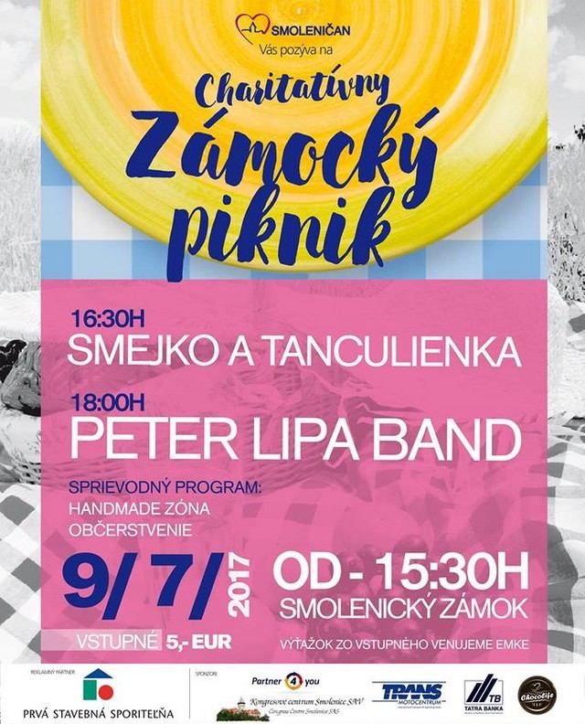 Na charitatívnej akcii v Smoleniciach vystúpia Smejko a Tanculienka či Peter Lipa