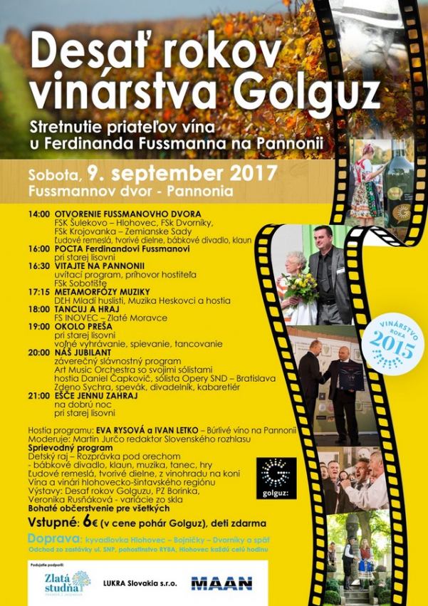 Golguz organizuje vinobranie pri Hlohovci, prídu aj herci z Búrlivého vína