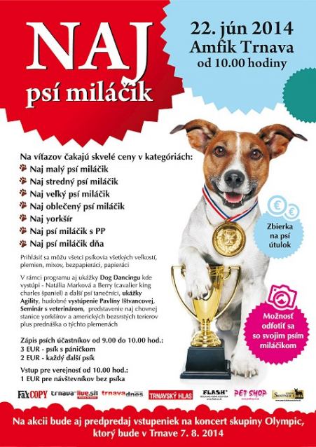 V trnavskom amfiteátri v nedeľu udelia titul Naj psí miláčik