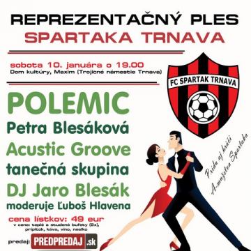 Spartak pripravuje na január ples, hostí bude baviť aj kapela Polemic