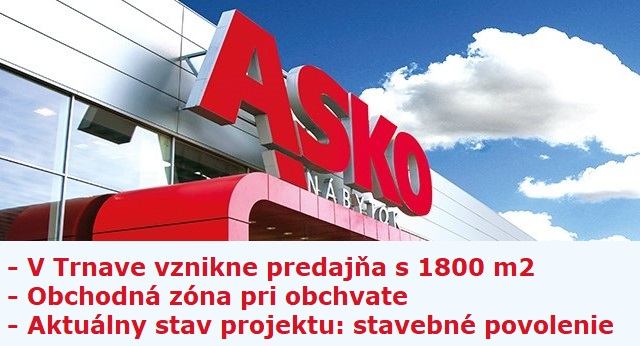 Spoločnosť Asko má stavebné povolenie na obchodný dom v Trnave