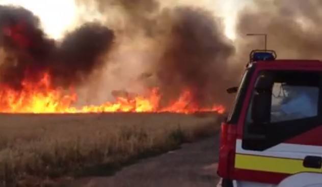 VIDEO: Pri Červeníku horelo pole, oheň zasiahol dvanásť hektárov