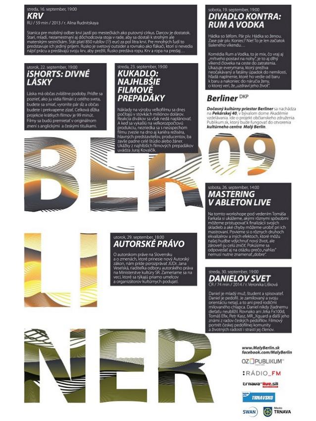 Septembrový program v Berlineri ponúkne filmy, divadlo aj zaujímavé diskusie