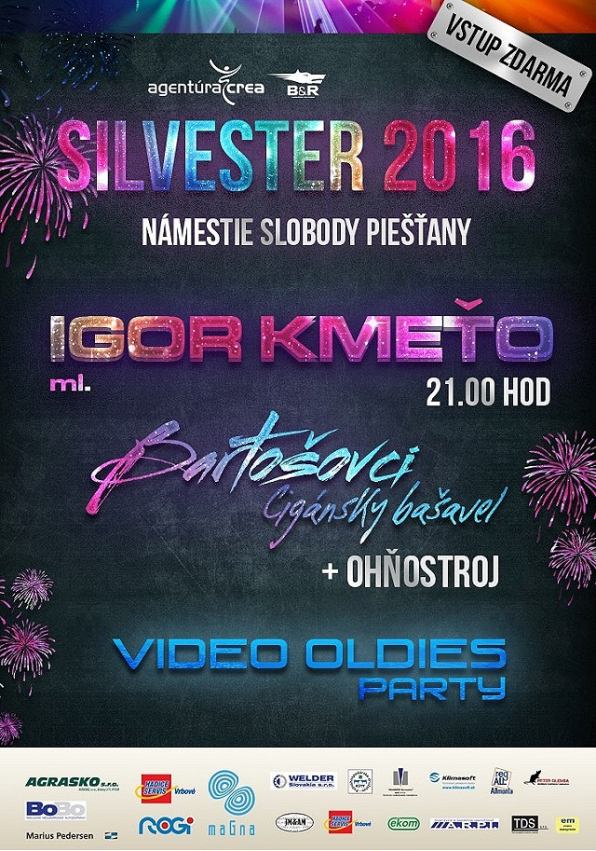 Silvester v Piešťanoch: Vystúpia Igor Kmeťo a Bartošovci, na Nový rok zahrá Bystrík