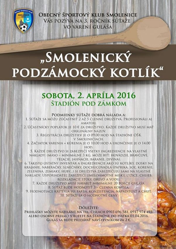 V Smoleniciach budú v sobotu variť guláš a upratovať okolie lesov
