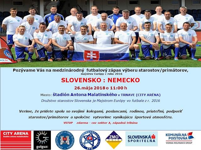 V City Arene bude futbalový zápas Slovensko – Nemecko, kopačky si obujú starostovia