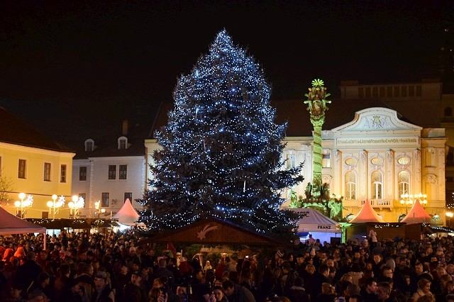FOTO: Trnava sa zmenila na vianočnú, na námestí rozsvietili stromček