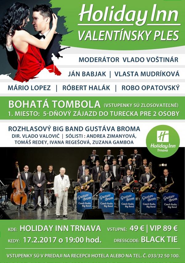 Trnavský Holiday Inn pripravuje Valentínsky ples s hviezdnym obsadením