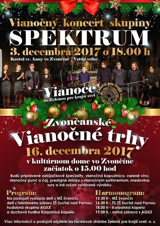 Vo Zvončíne si spravia vlastné Vianočné trhy, na nedeľu organizujú koncert